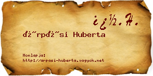 Árpási Huberta névjegykártya